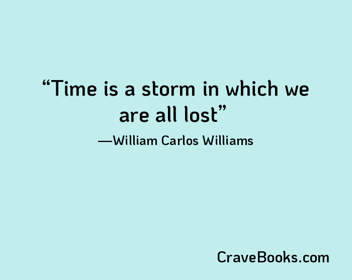 Time is a storm in which we are all lost