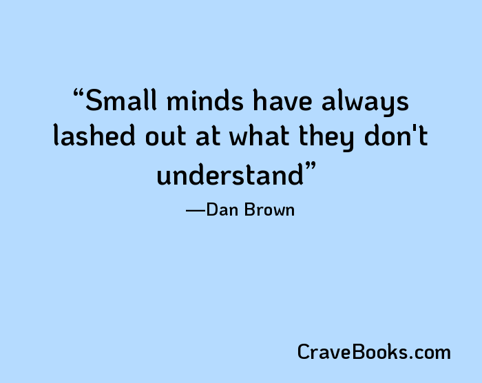 Small minds have always lashed out at what they don't understand