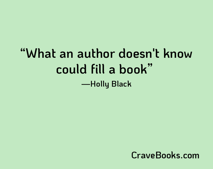 What an author doesn't know could fill a book