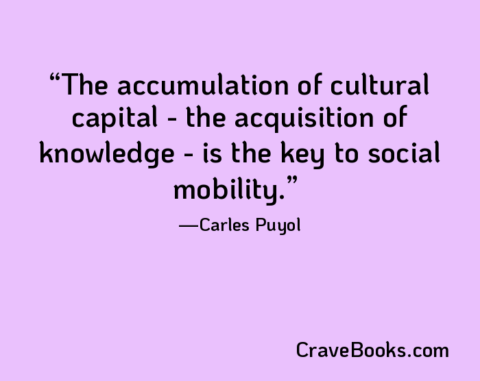 The accumulation of cultural capital - the acquisition of knowledge - is the key to social mobility.