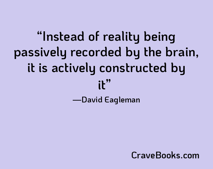 Instead of reality being passively recorded by the brain, it is actively constructed by it