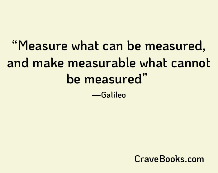 Measure what can be measured, and make measurable what cannot be measured