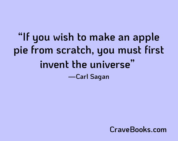 If you wish to make an apple pie from scratch, you must first invent the universe